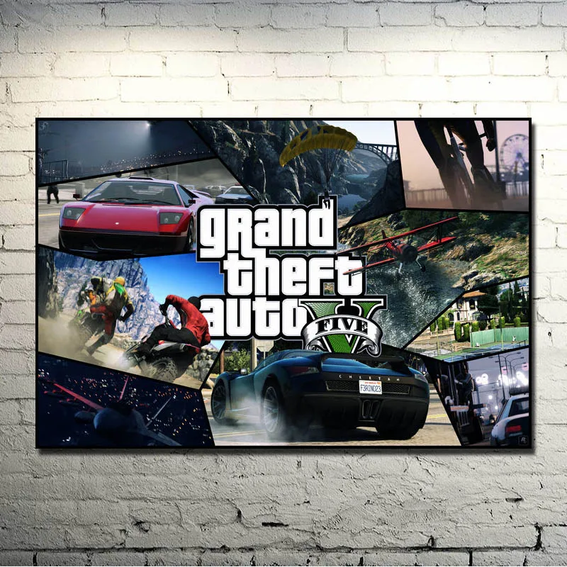 Grand Theft Auto V видеоигры GTA 5 художественная шелковая ткань плакат печать 13x20 32x48 дюймов настенные картины(нажмите, чтобы увидеть больше)-1 - Цвет: click