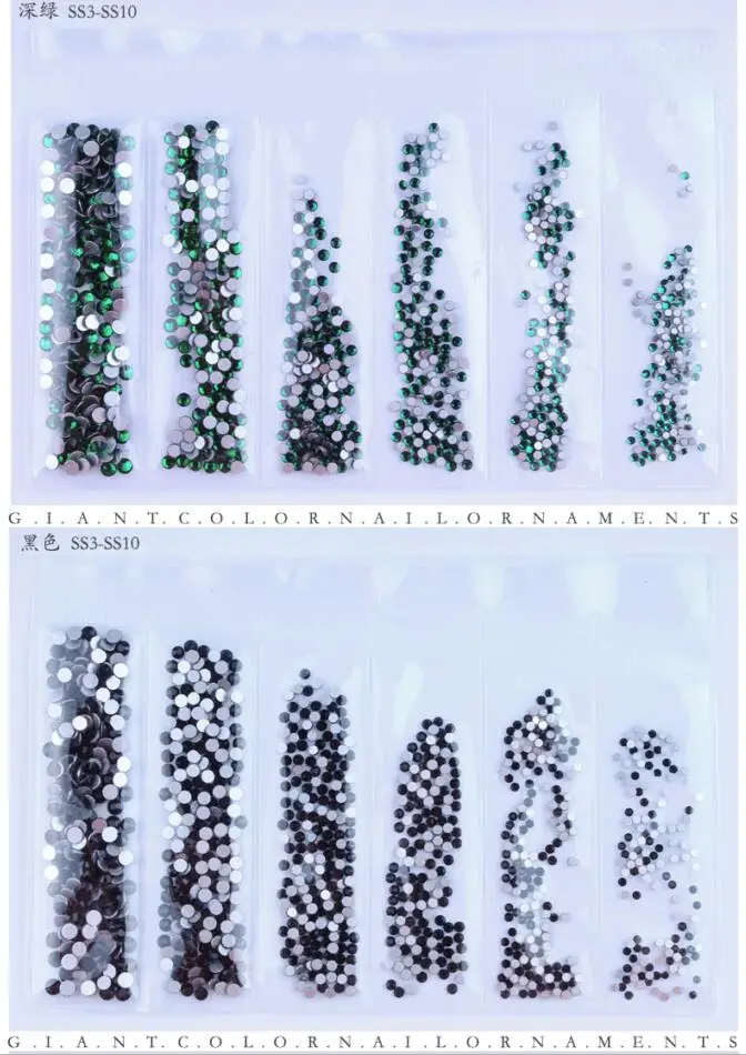 1440 шт SS 3 4 5 6 8 10 смешивания Размеры Стразы для ногтей круглый Crystal AB Ясно Nail Кристалл страз плоской задней самоклеющиеся камни