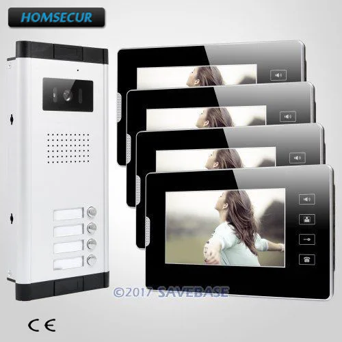 HOMSECUR 7\ Hands-free Video Door Intercom System Support Electric Lock for House/Flat