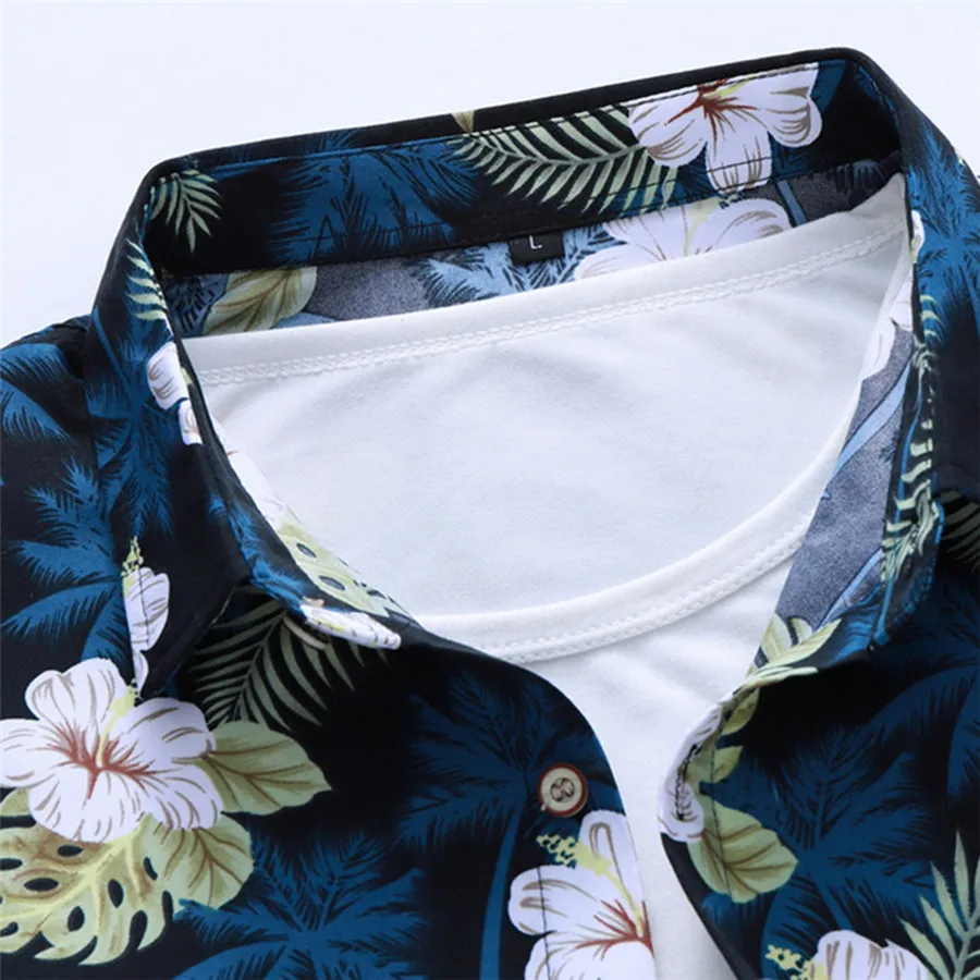 2019 men's casual cycling jersey retro Hawaiian style printed long-sleeved shirt comfortable riding sports shirt 40J15 (15)