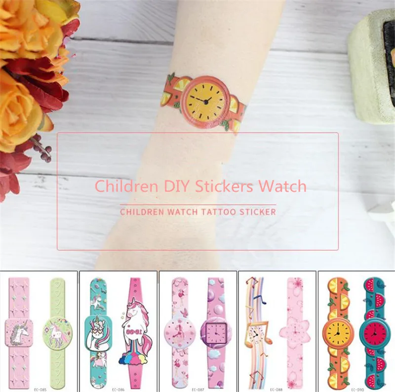 

4pcs/set Waterproof Temporary Tattoos Children Kids DIY Stickers Watch Cartoon Fake Tattoo Sticker