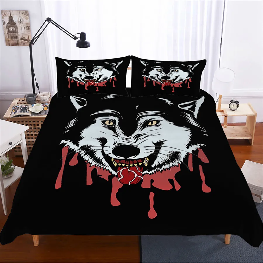 

Bedding Set 3D Printed Duvet Cover Bed Set Wolf Animal Home Textiles for Adults Lifelike Bedclothes with Pillowcase #L01