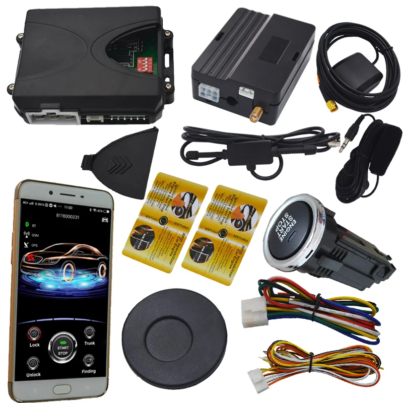 

auto car security system with start stop button mobile app remote start stop engine online gps tracking c system ardot brand