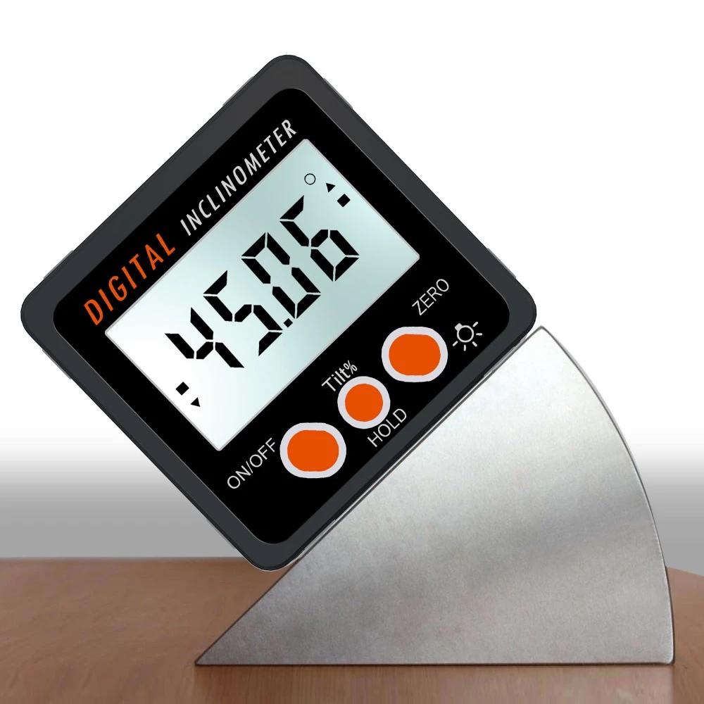 4*90° Level Box Gauge Digital LCD Protractor Magnetic Inclinometer Angle Finder