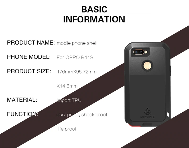 Love Mei Metal Armor Case For OPPO R11s (5)