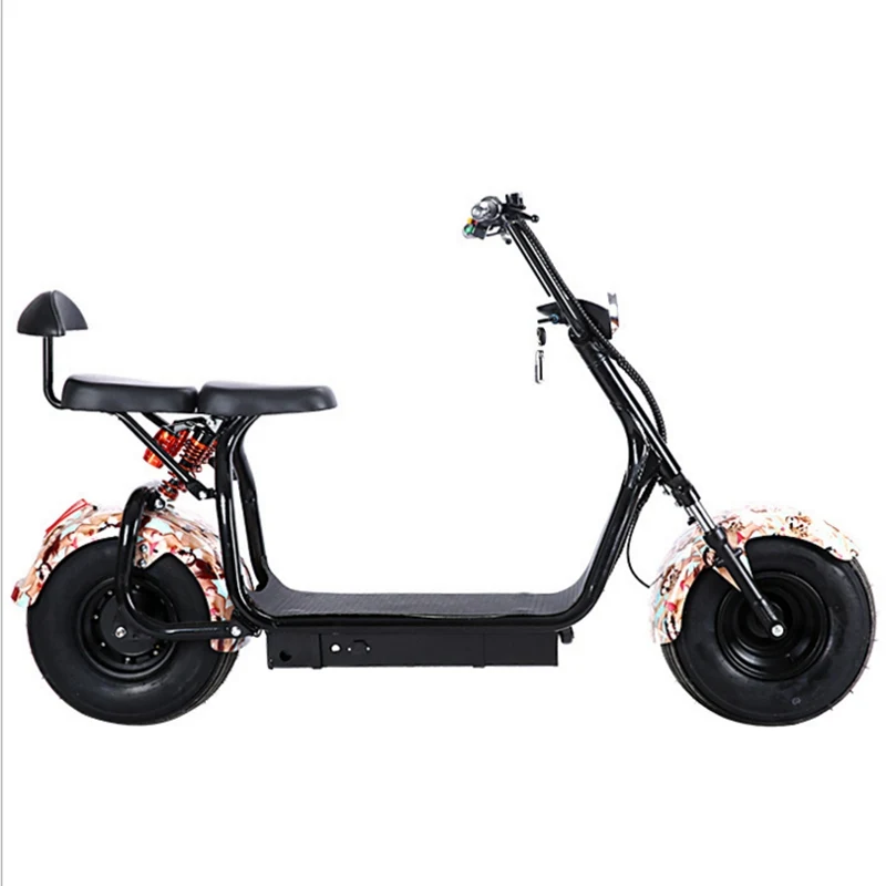 Взрослых citycoco электрический скутер жир шин e-велосипед 1000 Вт автоматический взимается с Батарея двойной место тормозные амортизация