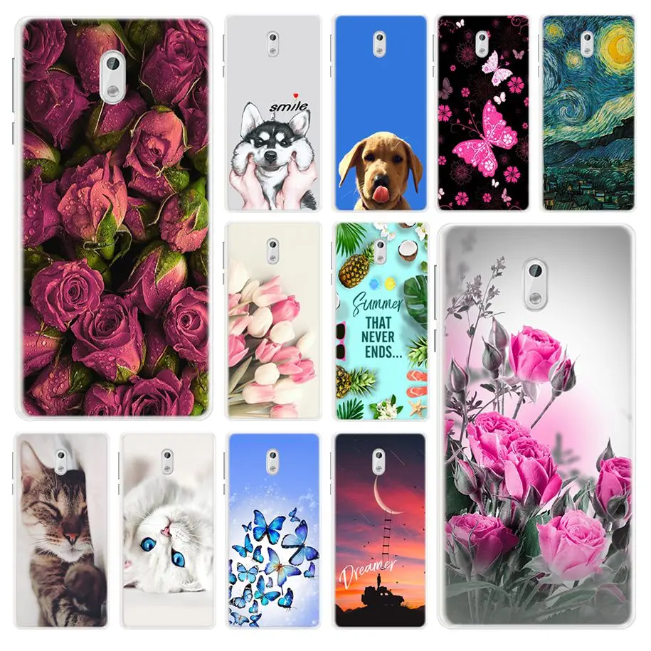 

Soft Silicone FOR Coque Nokia 3 Case Cover Flower Patterned Painted Shockproof Phone Cases FOR Nokia 5 Nokia3 TA-1032 Cover Capa