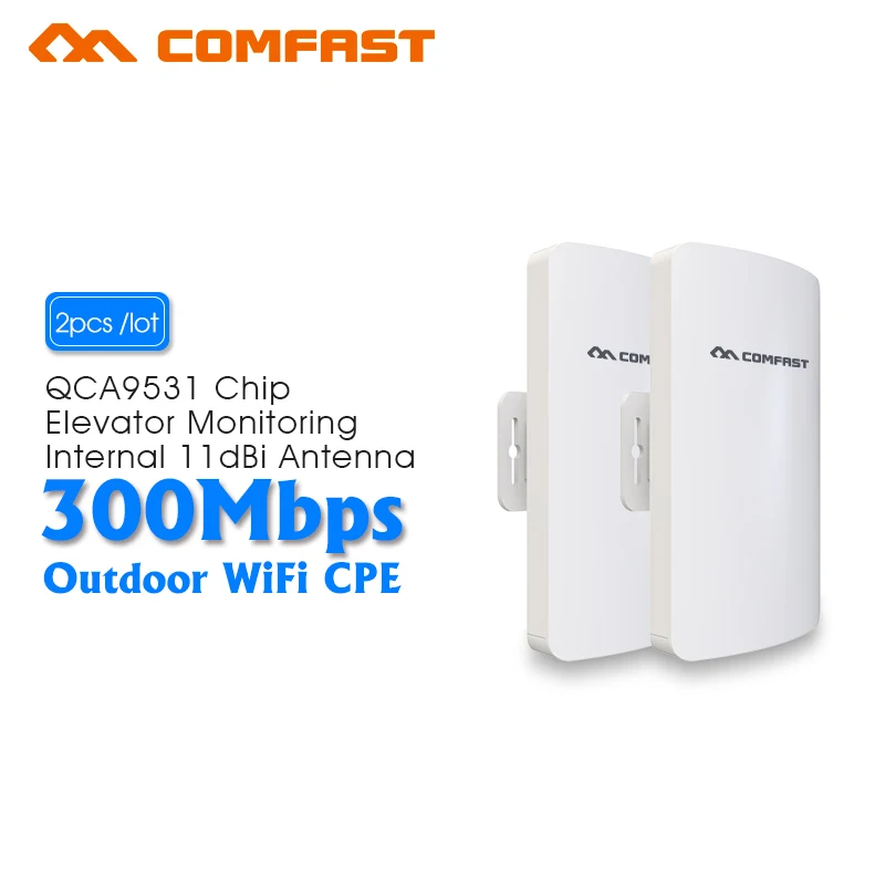

2pc Outdoor WIFI Router CPE Wifi Repeater Wifi Extender 2KM Distance 300Mbps Access Point AP Router 2.4Gh WIFI Bridge Waterproof
