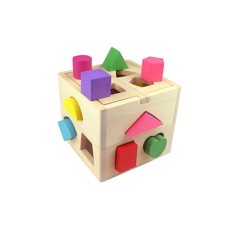 

Shape Cube Sorter Activity Baby Wooden Educational Toys Bead Maze Toy 1 Toddler Kids Sorting Color Shapes Gift Bright Wood