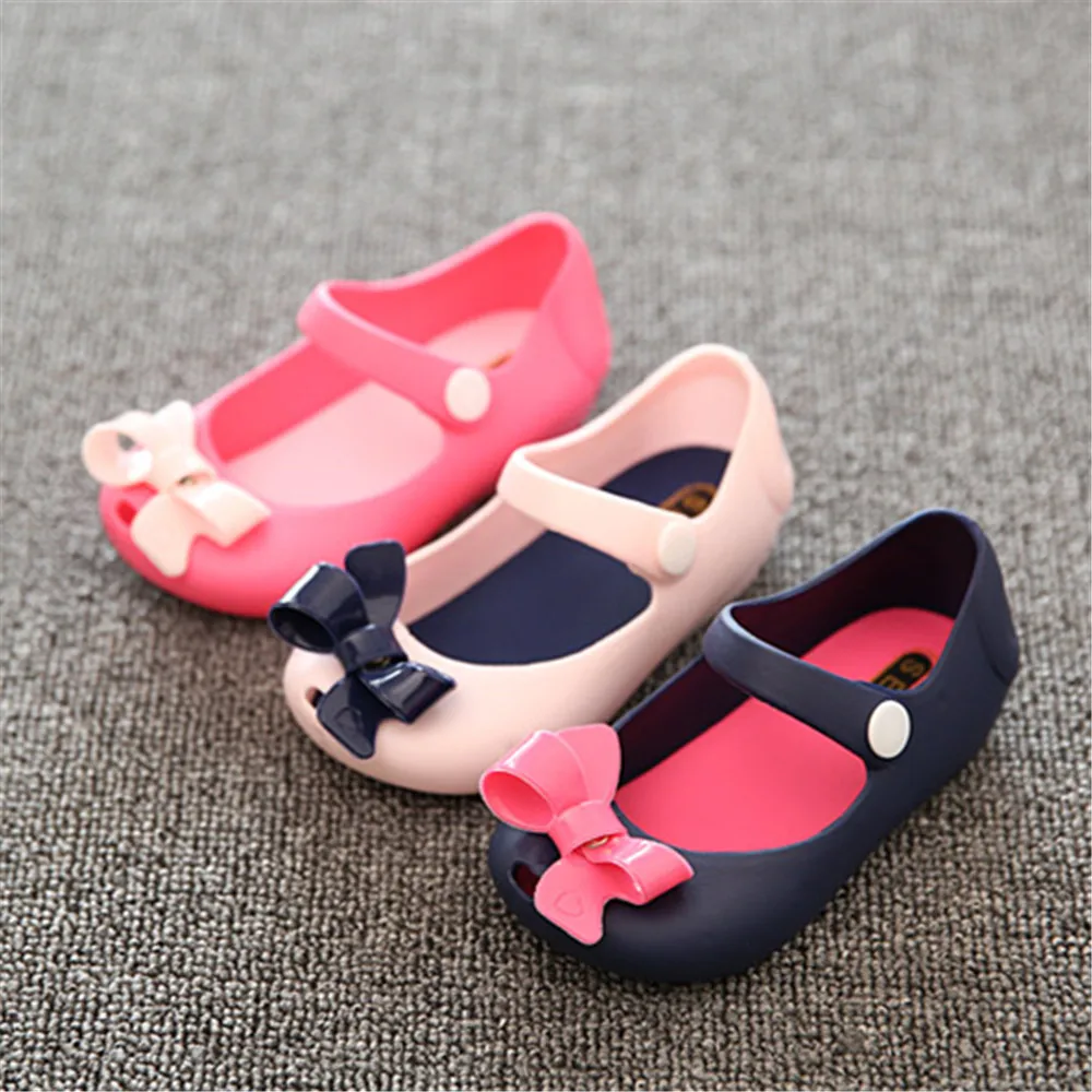 Summer Cute Bow tie Little Girls sandals 2017 New Baby girls jelly