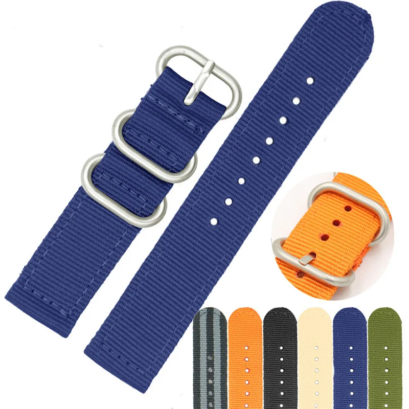 

NATO Nylon Watch Strap Stainless Steel Ring Buckle Nylon Watch Band Nylon Weave Watchband 18mm 20mm 22mm 24mm