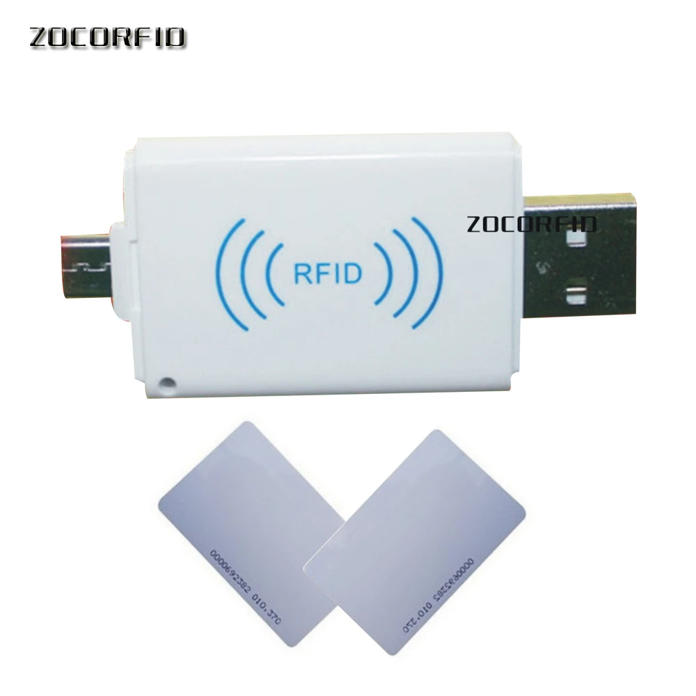 

The Newest 125Khz EM4100 Mini USB RFID Reader for For Android Mobile Phone OTG smaller and faster