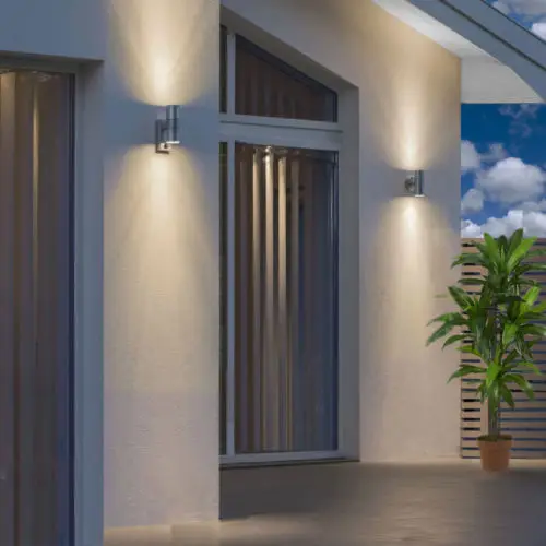 Sensor de Movimento Dupla ao ar Ip54 para Cima Preto Indução Inoxidável Luz Parede Livre 10 w Lâmpada Baixo Suporte Pir Aço 5 Cheap Luminárias de parede externas