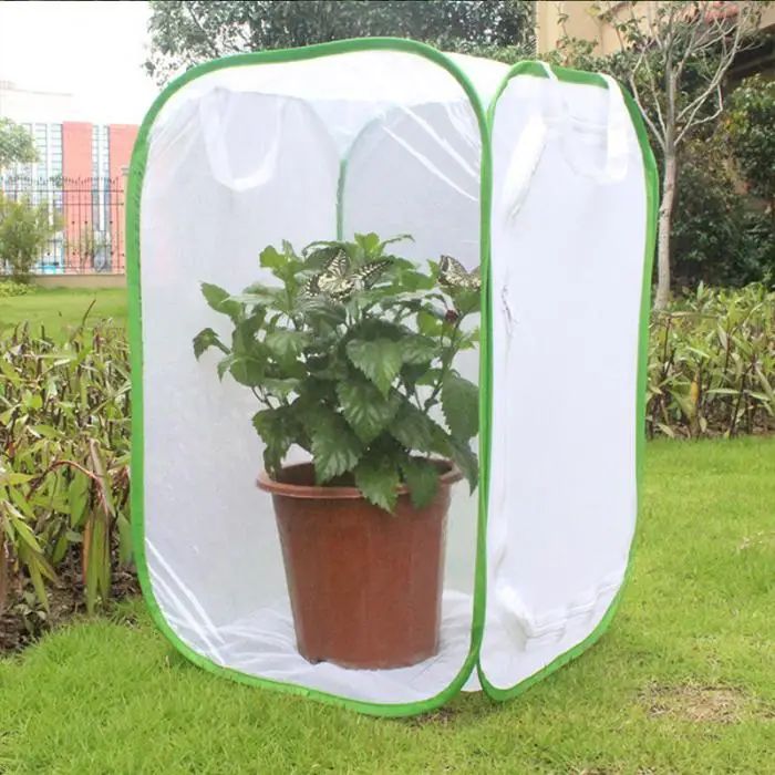 New Foldable Insect Habitat Cage Seedling Plant Light Transmission Net Tent Greenhouse NE