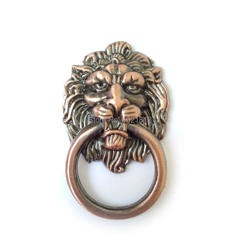 Antique Copper Lion Head Handles Knob Drawer Pull Closet Drawer
