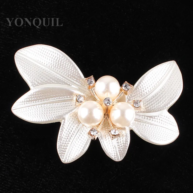 

55*26MM Rhinestone Pearl Button Flower Sewing Metal Button Flatback Buttons For Clothing DIY Handmade Scrapbook 12pcs/lot SYBB78