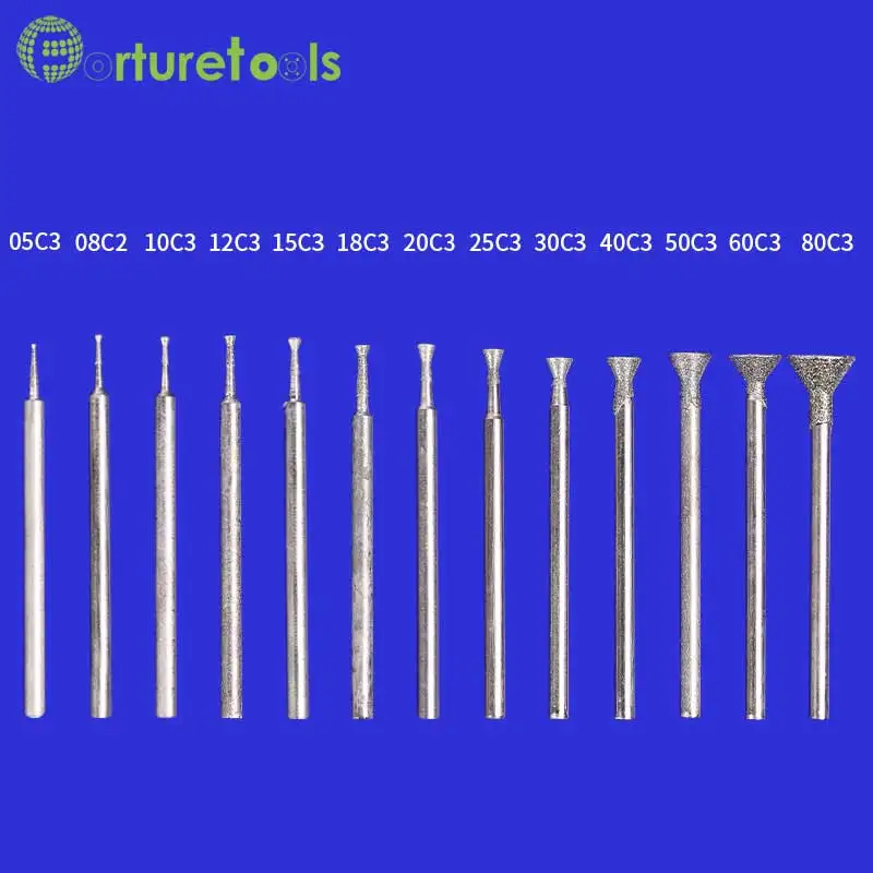 50pcs diamond mounted point dremel rotary tool mounted wheels Head dia 0.5~8mm Shank dia 2.35mm shapes type I TZ45 50pcs diamond mounted point dremel rotary tool mounted wheels Head dia 0.5~8mm Shank dia 2.35mm shapes type I TZ45