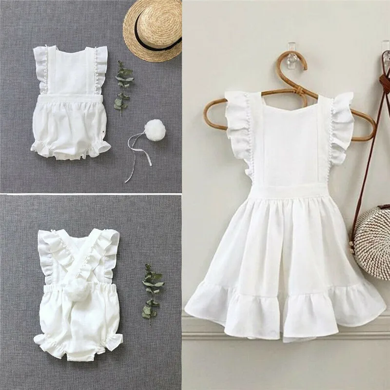 

PUDCOCO Newborn Kids Baby Little Sister Bodysuit /Big Sister Dress Cotton Party Outfits Child Girls Clothes Sets 0-6T