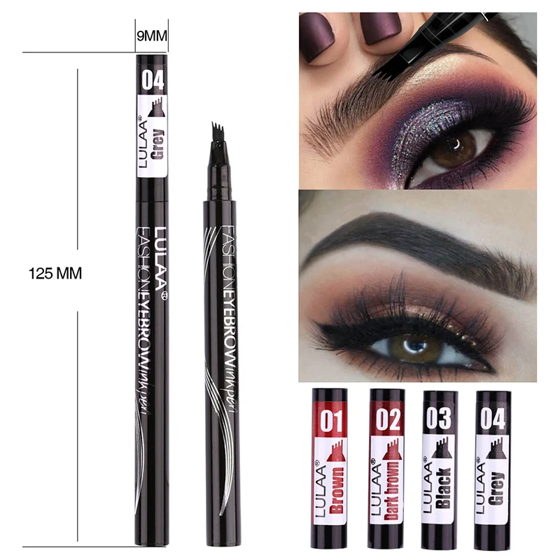 

Women Liquid Eyebrow Pen 4 Fork Tip Sketch Makeups Waterproof Long Lasting TY99