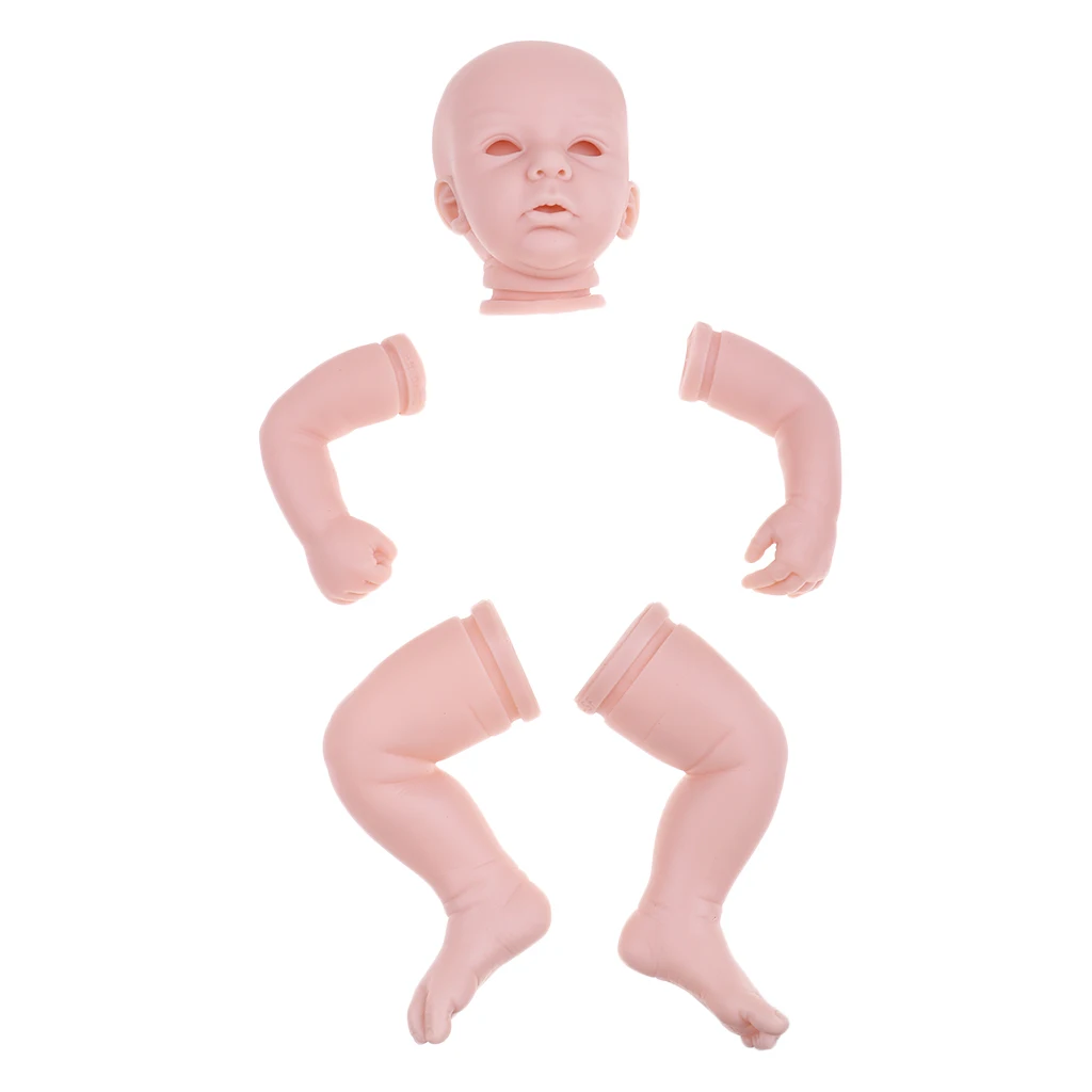 

20inch Unpainted Reborn Kits Awake Baby Doll Soft Silicone Head 3/4 Arms Full Legs Kids Gift Adult Collections Dolls Accessories