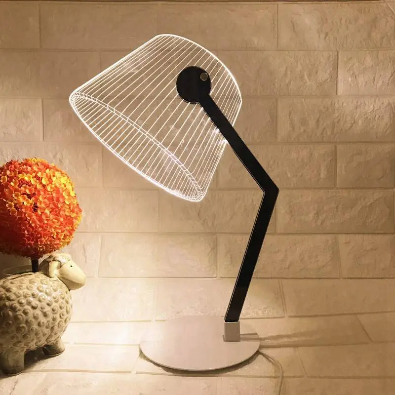 Simple Acrylic 3D Table Lamp LED Light Bedside Lamp Study Living Room Bedroom Decoration Desk Light Creative Stereo Vision Light (9)
