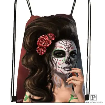 

Custom Day of the Dead Skull DrawstringBackpackBagforMan Woman Cute Daypack Kids Satchel (Black Back) 31x40cm#20180611-03-164