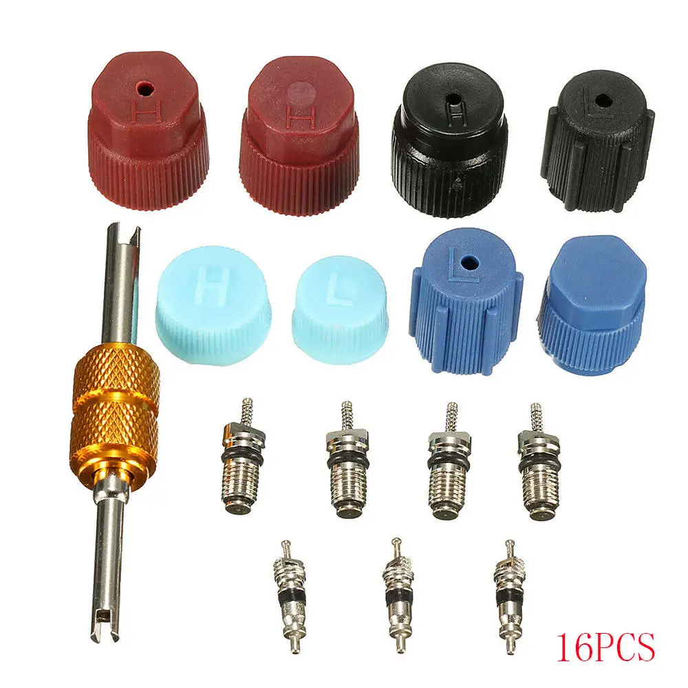 16*Air Conditioning Service Cap & Valve Stem Cores Seal Remover Automotive Air Conditioning