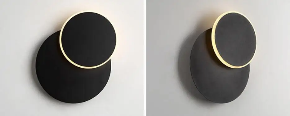 Квадратный и круглый современный светодиодный настенный светильник для гостиной спальни столовой черно-белая рамка