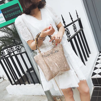 

Anderi Summer 2019 Small Handbag Transparent Women Hand Bags Chain Straw bag Lady Travel Beach Shoulder Cross Body Bag Holiday
