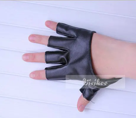 Новые классные Мода половина палец модные мягкие Искусственная кожа унисекс ладони перчатки для вечерние танцевальные Выступления