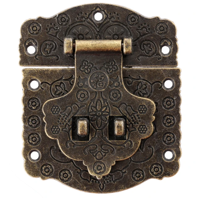 Antique Drawer Latches Decorative Hasp Jewelry Wooden Box Suitcase Antique Drawer Latches Decorative Hasp Jewelry Wooden Box Suitcase Hasp Lock Latch 70*60mm With - Antique Drawer Latches Decorative Hasp Jewelry Wooden Box Suitcase