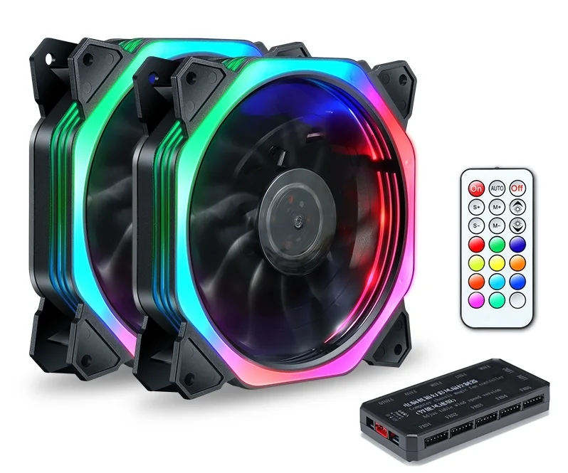 SXDOOL 120 мм вентилятор RGB чехол для компьютера ПК Вентилятор RGB регулируемый светодиодный вентилятор Скорость вращения 120 мм тихий дистанционный компьютер охлаждающий RGB чехол вентиляторы