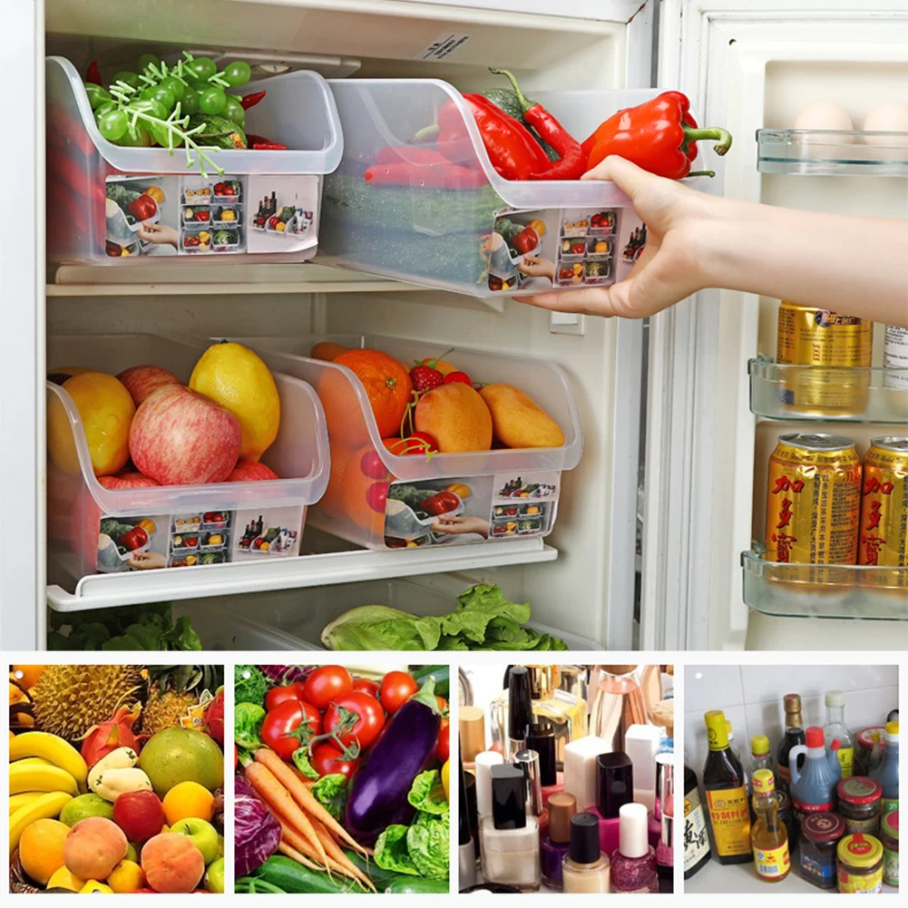Многофункциональный Холодильник стеллаж для хранения выдвижной ящик для полки слайд кухонный холодильник морозильник экономии пространства Органайзер холодильник B4