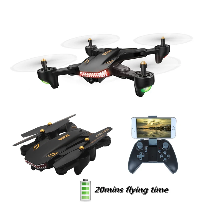 

VISUO XS809S RC Drone With HD FPV WIFI Camera 20min Flying time High Hold Mode Foldable Arm Quadcopter RTF Helicopter VS E58 X12