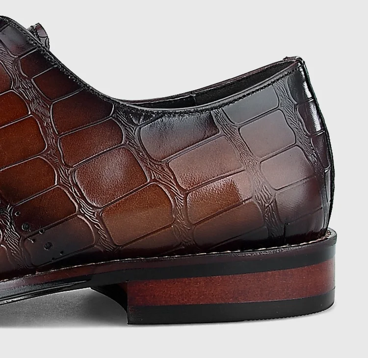Desai/обувь из натуральной телячьей кожи с квадратным носком и тиснением под крокодиловую кожу; мужская обувь ручной работы; оксфорды на плоской подошве со шнуровкой
