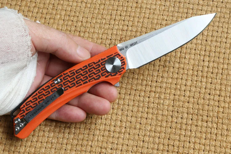 Складной нож STEDEMON BG01 Flipper клинок 12C27 KVT с шариковым подшипником рукоятка G10 для