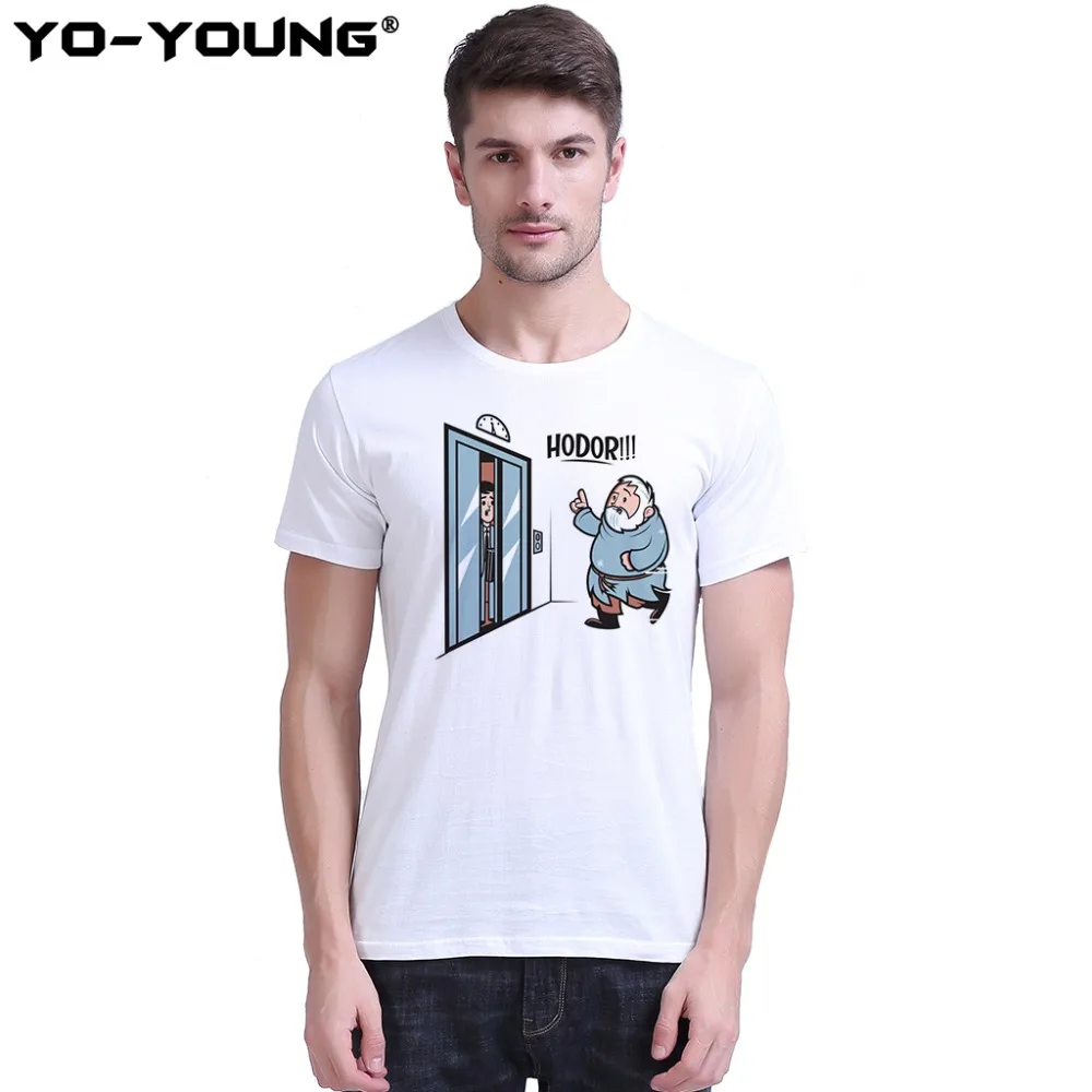 

Yo-Young Game Of Thrones T Shirts Unisex Hodor Jon Snow Funny T-shirts Print 100% Combed Cotton Summer Short Sleeve Tee For Men