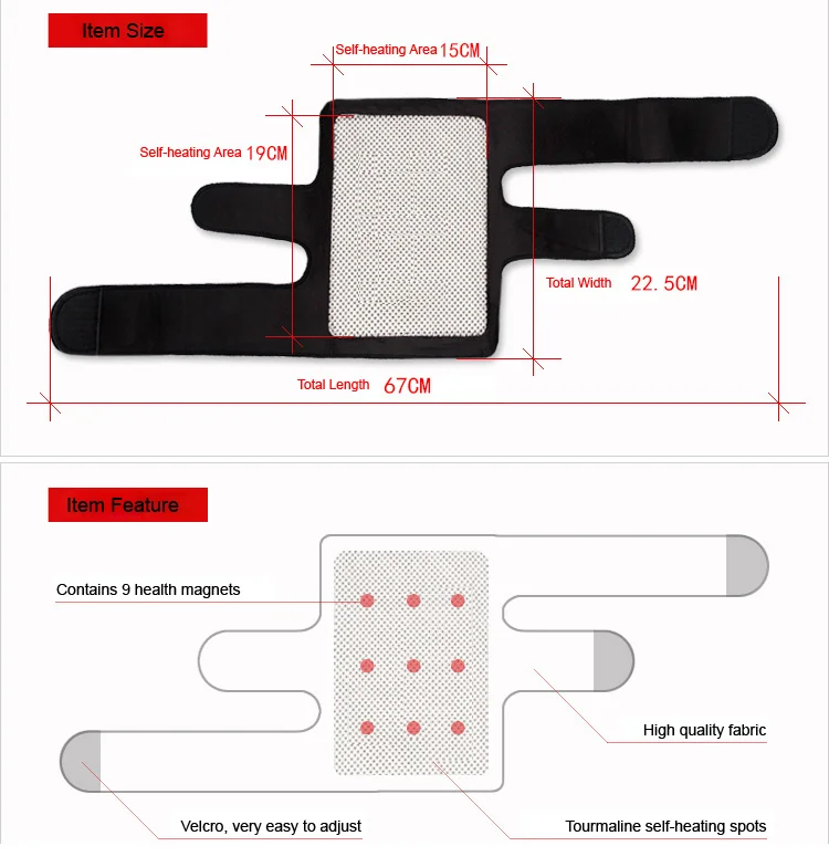1 шт магнитами здоровая Регулируемая Колено Поддержка бандаж Обёрточная бумага спортивные наколенники) класса-premium на самонагревающийся браслет для или дышащие наколенники