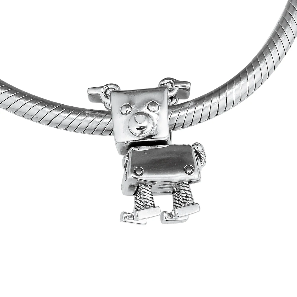 

CKK 925 Sterling Silver Bobby Bot Dog Charm Beads Original Jewelry DIY Making Fits For Bracelets & Bangle