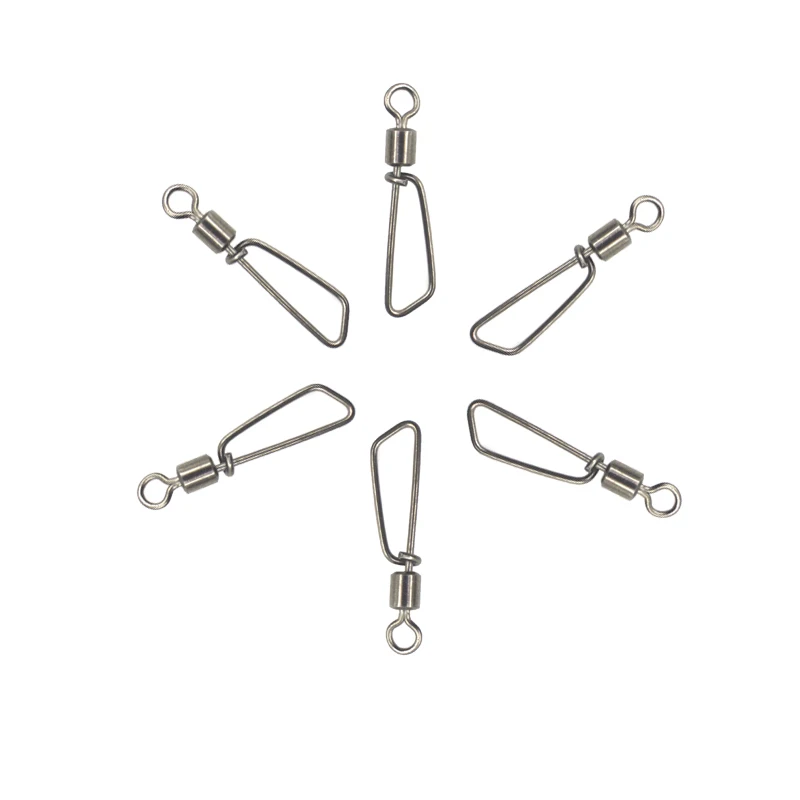 10PCS Rolling Swivel With T-shape snap Fishing High Quality Connector Pin Bearing Fishing Tackle Accessories jooyoo