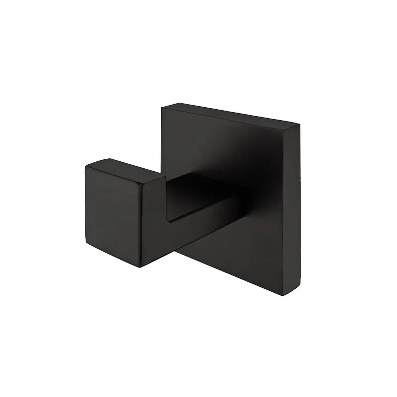 

AUSWIND Modern Black Matte Clothes Hook Stainless Steel Square Base Coat Hook Wall Mounted Bathroom Hardware Set Q7J