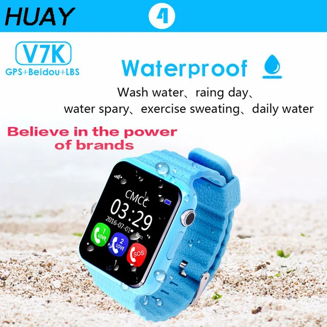 

New kids GPS tracker watch open waterproof camera SOS Call Location Device Tracker Remote Monitor Bluetooth smart watches V7K