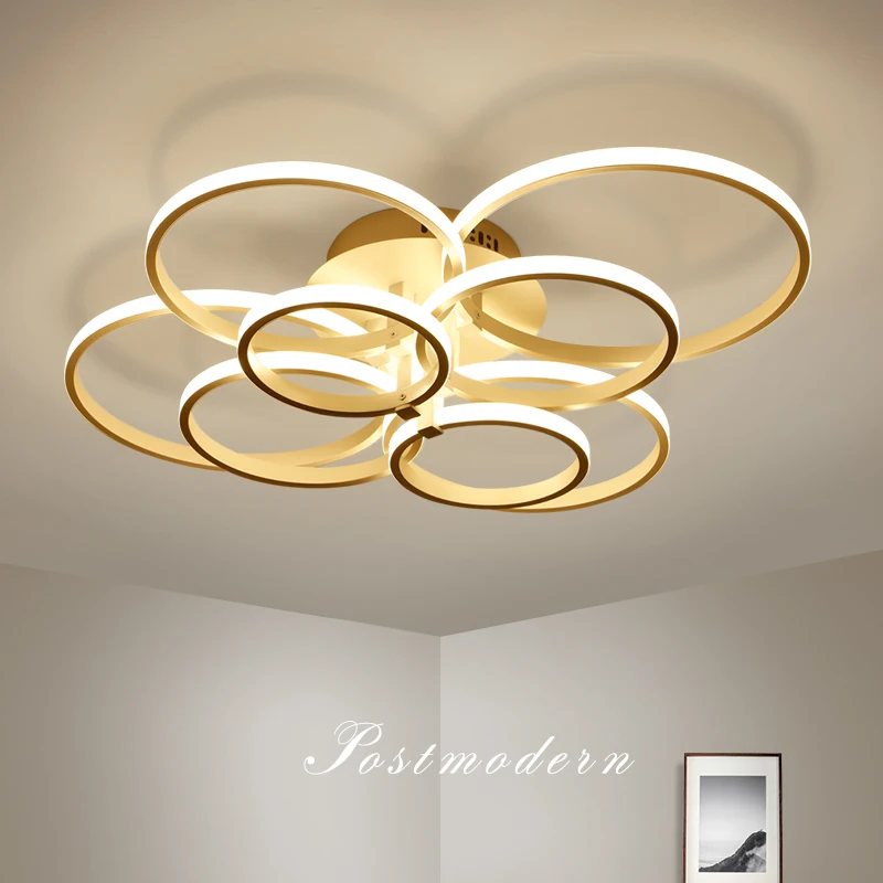 

Aluminum Modern LED Ceiling chandelier for living room Ceiling installation Brown/White Remote Control chandelier lighting