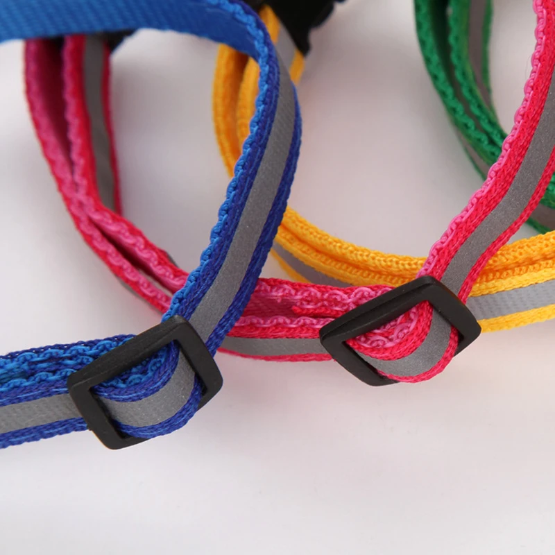 Polyester Reflective Collar For Dogs Puppy Adjustable Necklace With Bell Pet Night Safety Products Supplies For Small Dog C27