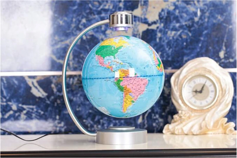 8 дюймов Электронный магнитный левитационный Плавающий глобус Карта мира английский земной шар с светодиодный светильник разъем питания украшение дома