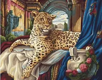 

The Roman leopard painting by numbers hand painted coloring by numbers on canvas Wall Pictures for Living Room