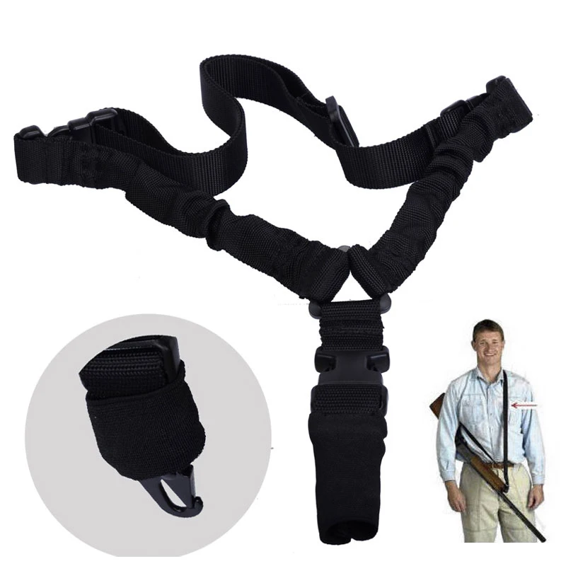 

Tactical Single Point Sling Adjustable Bungee Rifle Gun Sling Strap Tactical Single Point Gun Sling