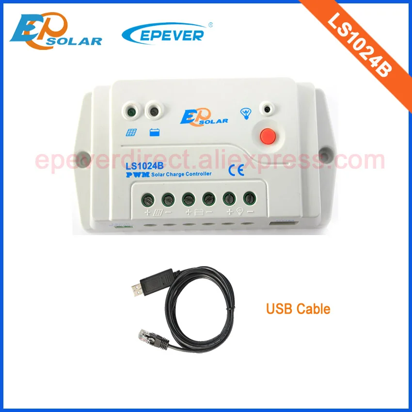 

with USB cable connect the computer LS1024B 10A 12V/24V auto type PWM solar charge controller