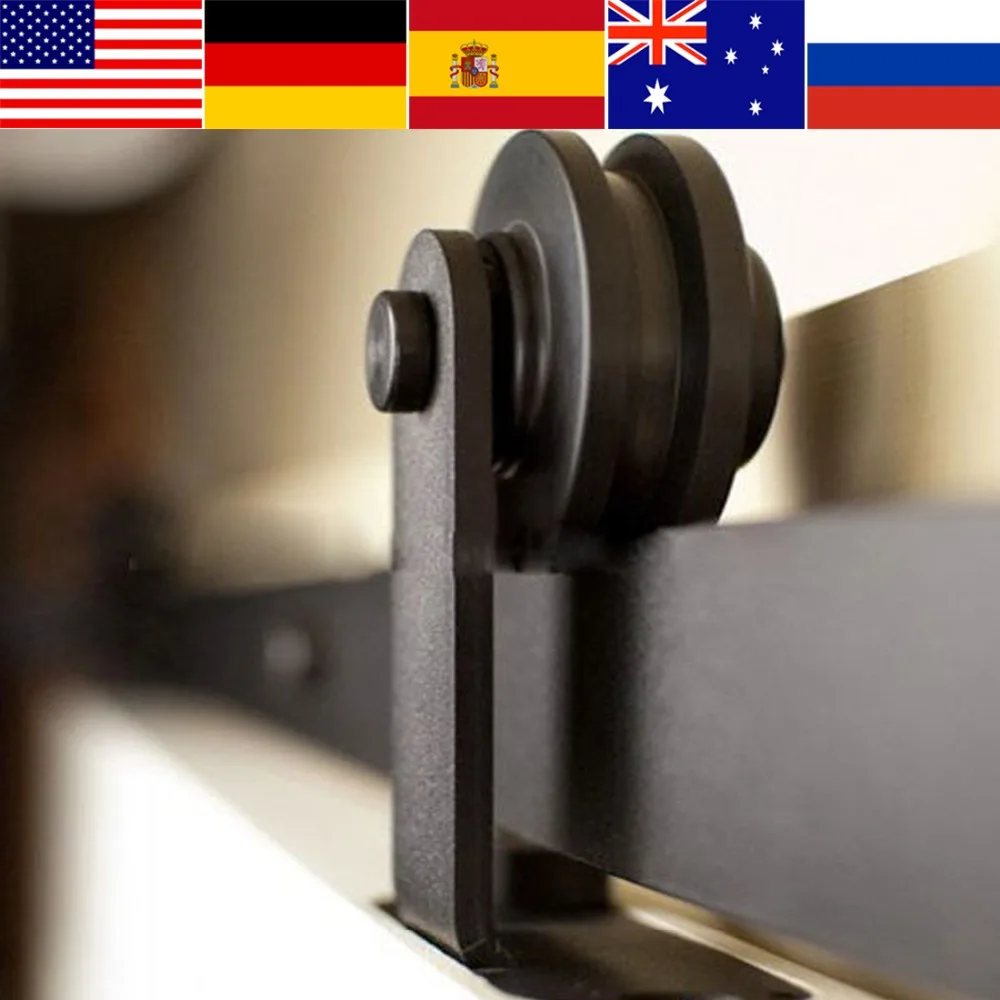 

6.6FT Steel Barn Wood Roller Track Indoor Sliding Door Hardware Set Antique Track System Slides Track schuifdeur systeem