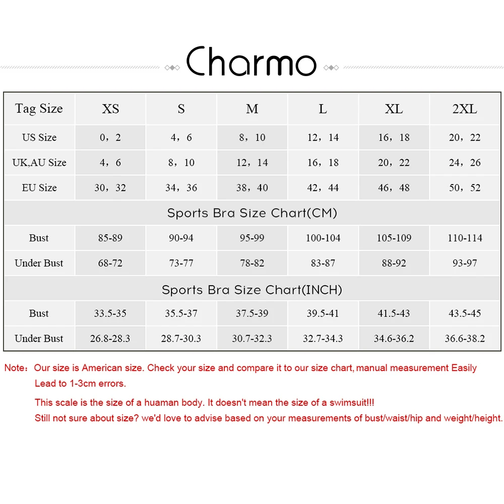 Спортивный бюстгальтер Charmo для женщин занятий йогой со средней поддержкой